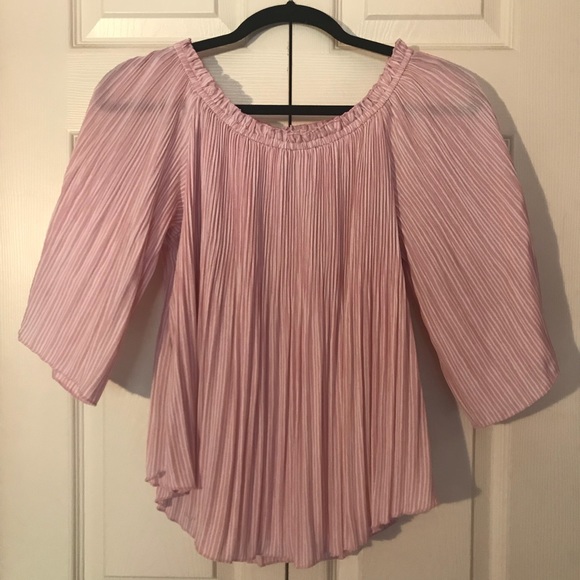 H by Halston Tops - HALSTON Pleated 3/4 Bell Sleeve Top-SP
